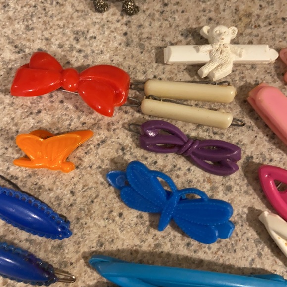 Vintage set of hair clips & barrettes, poodle, bow - Picture 4 of 5